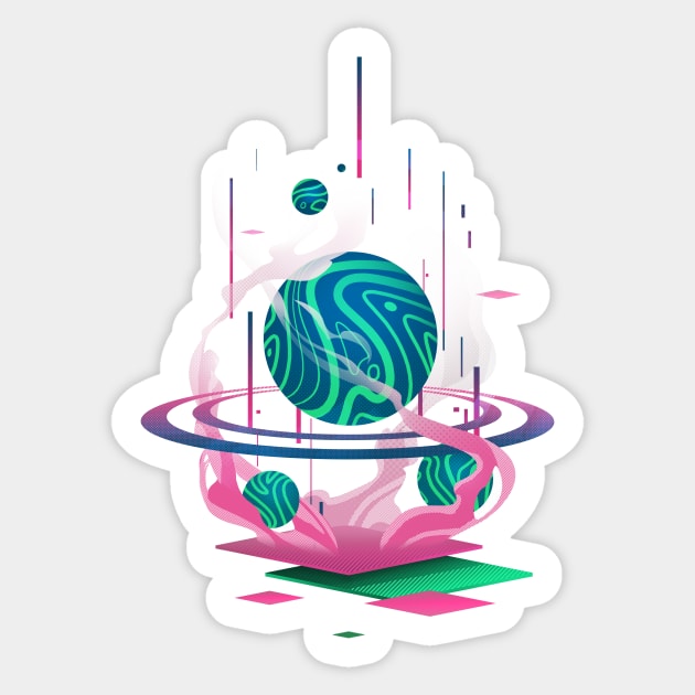 Technosphere Sticker by JoseOchoaArt